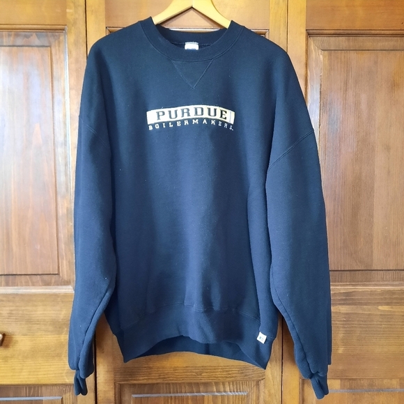 Russell Athletic Purdue University Boilermakers black crewneck sweatshirt XXL - Picture 1 of 13